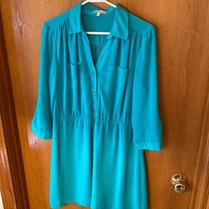 Teal Polyester Dress